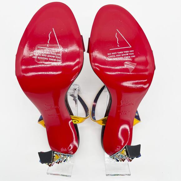 New Christian Louboutin Marvel Disney Infinity Strass Spike Heel Sandals EU 41.5 - Picture 12 of 14